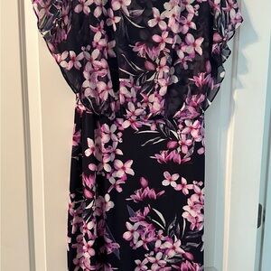 Berkley Jensen Black and Pink Floral Dress